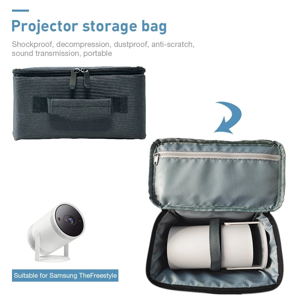 Salange HY300 HY320 Storage Case Travel Carry Projector Bag for Samsung Freestyle Zipper Protector Carrying Bags Home Storage