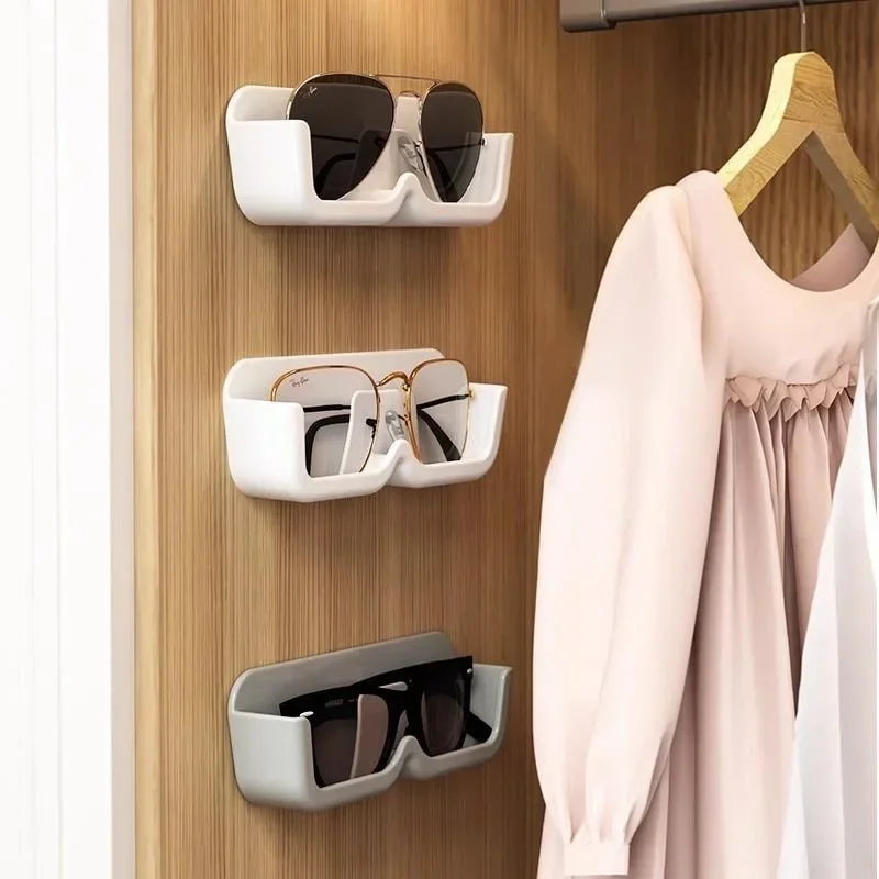 Alternative view of Wall-Mounted Eyeglass Storage Rack Eyeglasses Holder Stand Sunglasses Storage Box Home Glasses Holder