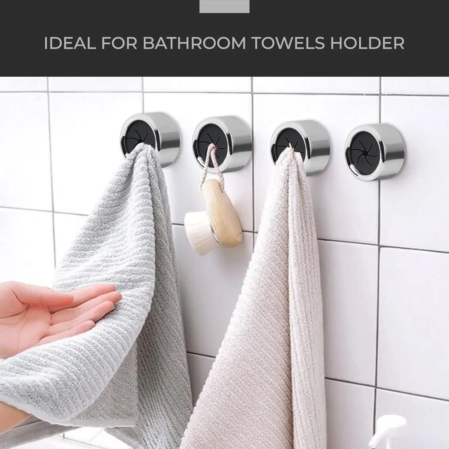 Alternative view of 1-10pcs Self Adhesive Towel Plug Holder Wall Mounted Bathroom Organizers Towel Hooks Storage Rack Kitchen Rags Dishcloth Clips