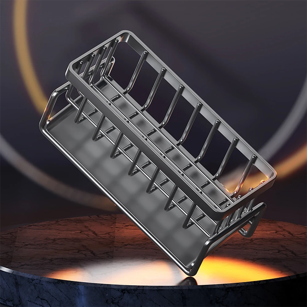 Alternative view of Kitchen Stainless Steel Sink Drain Rack Sponge Storage Faucet Holder Soap Drainer Towel Rack Shelf Organizer Kitchen Accessories