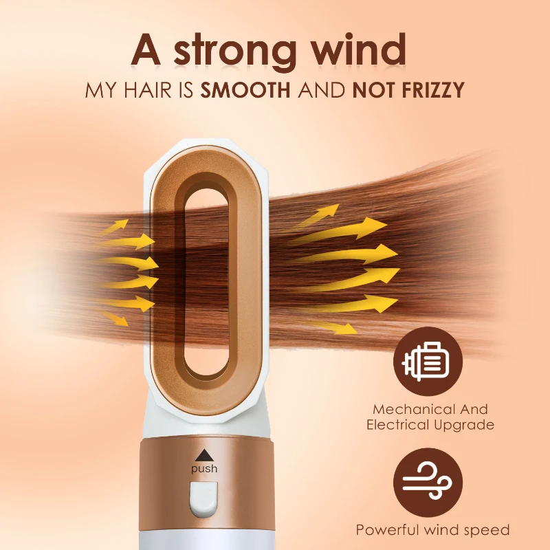Alternative view of 5 in 1 Hair Dryer Hot Comb Set Professional Curling Iron Hair Straightener Styling Tool For Dyson Airwrap Hair Dryer Household