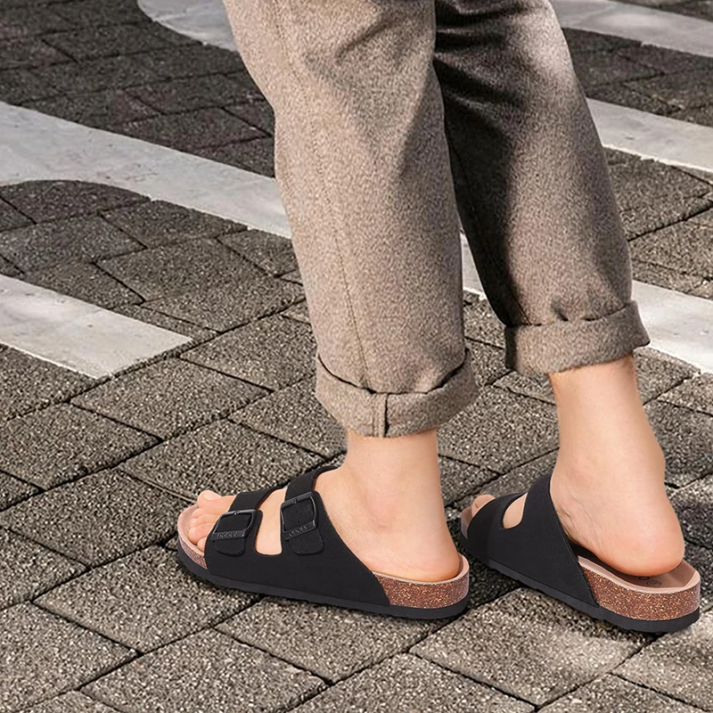 Alternative view of Bebealy Classic Women Cork Sandals Summer Cork Clogs Sandals Outdoor Men Mules Retro Women Clogs Sandals With Adjustable Buckle