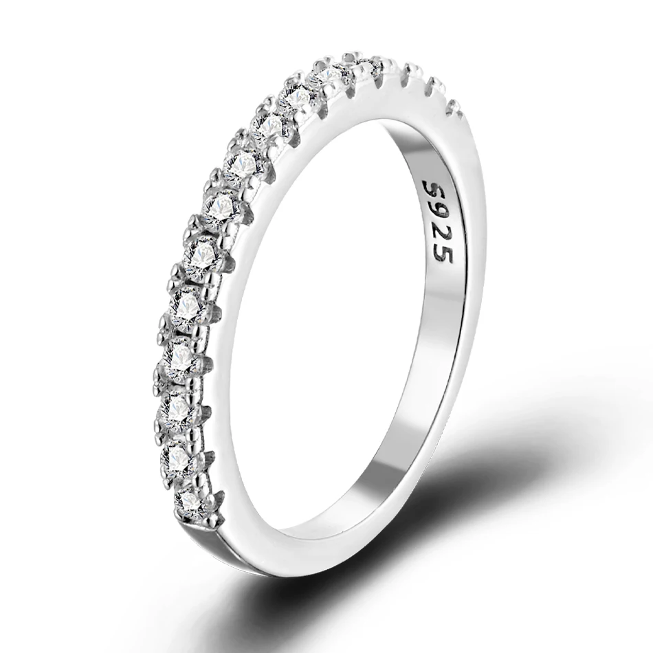 URMYLADY 925 Sterling Silver White Gold Round Excellent Cut Moissanite Ring for Girls Cocktail Jewelry