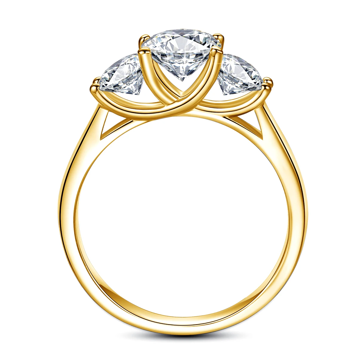 Yellow Gold Moissanite Rings for Women Total Is 2ct D Color VVS1Eternity Engagement Jewelry With Certificate Original Trend Gift Yellow Gold Moissanite Rings for Women Total Is 2ct D Color VVS1Eternity Engagement Jewelry With Certificate Original Trend Gift