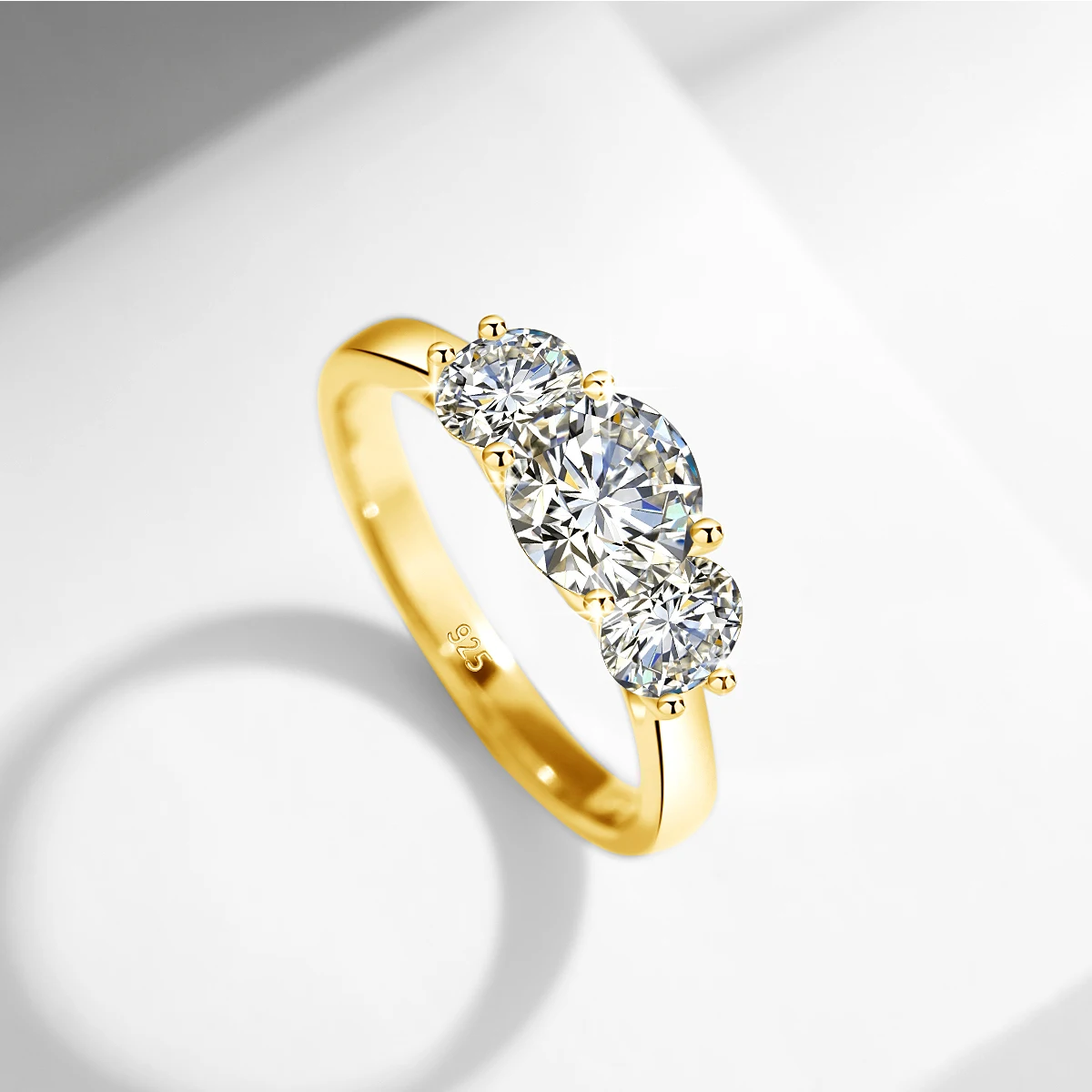 Yellow Gold Moissanite Rings for Women Total Is 2ct D Color VVS1Eternity Engagement Jewelry With Certificate Original Trend Gift Yellow Gold Moissanite Rings for Women Total Is 2ct D Color VVS1Eternity Engagement Jewelry With Certificate Original Trend Gift