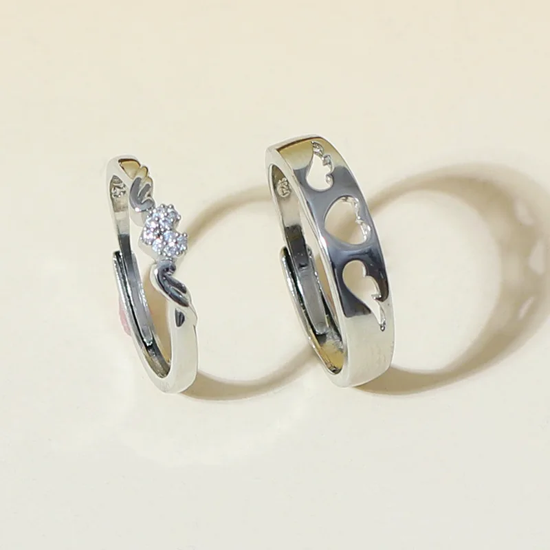 New Trendy Luxury Couple Rings for Women Men Dazzling Square Zirconia Delicate Ring Wedding Valentine's Day Romantic Jewelry