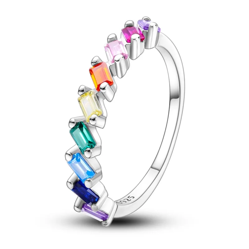 New Rings For Women 100% 925 Sterling Silver Star Moon Colorful Zircon Rings Fine Wedding Engagement Birthday Jewelry Gifts