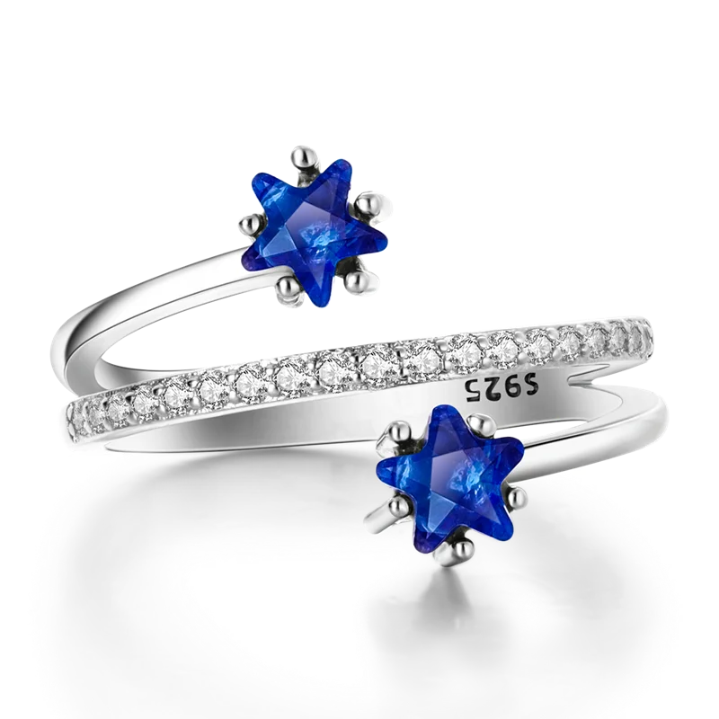 New Rings For Women 100% 925 Sterling Silver Star Moon Colorful Zircon Rings Fine Wedding Engagement Birthday Jewelry Gifts