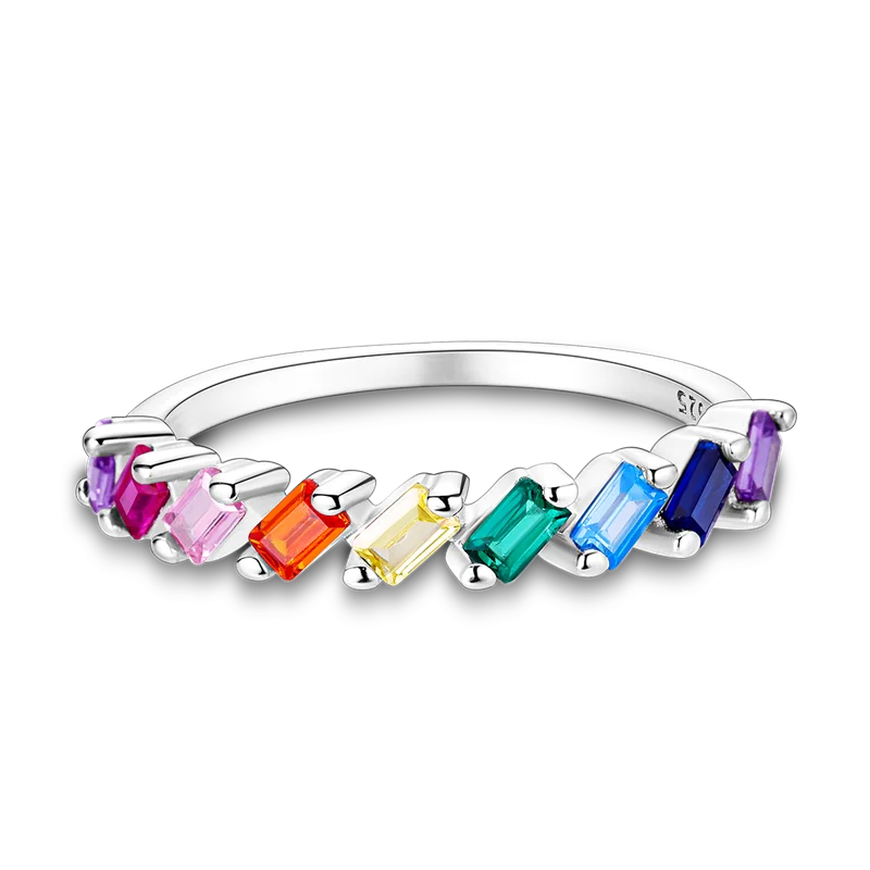 New Rings For Women 100% 925 Sterling Silver Star Moon Colorful Zircon Rings Fine Wedding Engagement Birthday Jewelry Gifts