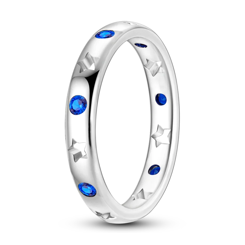New Rings For Women 100% 925 Sterling Silver Star Moon Colorful Zircon Rings Fine Wedding Engagement Birthday Jewelry Gifts
