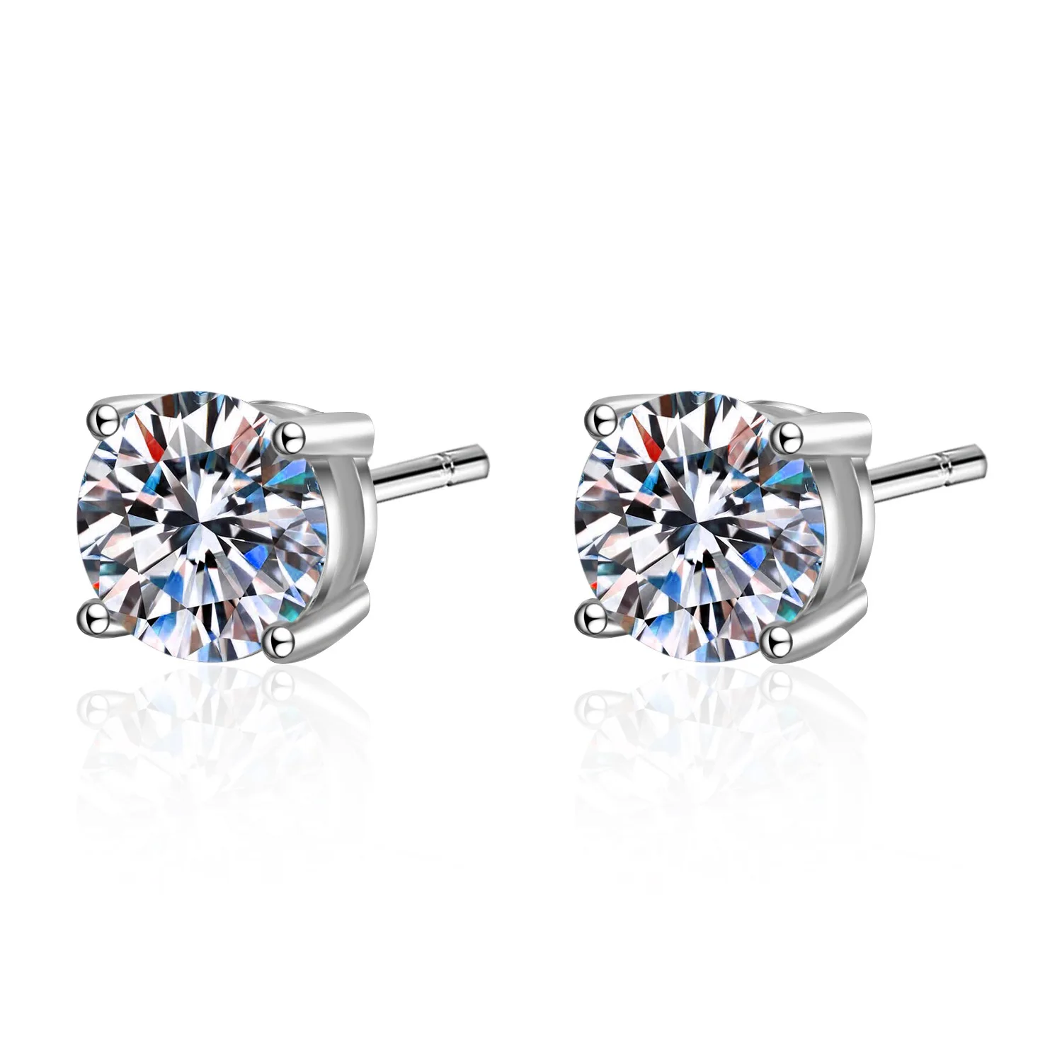 KNOBSPIN 2.0ct Moissanite Earrings for Women Lab Grown Diamond Ear Studs 925 Sterling Silver Fine Jewelry Gift KNOBSPIN 2.0ct Moissanite Earrings for Women Lab Grown Diamond Ear Studs 925 Sterling Silver Fine Jewelry Gift