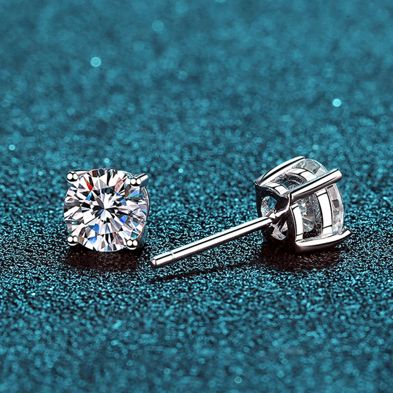 KNOBSPIN 2.0ct Moissanite Earrings for Women Lab Grown Diamond Ear Studs 925 Sterling Silver Fine Jewelry Gift KNOBSPIN 2.0ct Moissanite Earrings for Women Lab Grown Diamond Ear Studs 925 Sterling Silver Fine Jewelry Gift