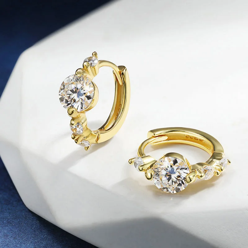 Alternative view of TBCYD 5mm D Color Moissanite Hoop Earrings For Women With GRA S925 Sterling Silver Ear Clasps Buckle Original New Fine Jewerly