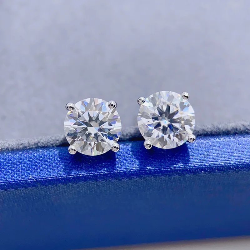 COSFIX Moissanite Stud Earrings For Women 0.2-5ct D Color Moissanite Earrings Fashion Round Women Moissanite Stud Earring 2024 COSFIX Moissanite Stud Earrings For Women 0.2-5ct D Color Moissanite Earrings Fashion Round Women Moissanite Stud Earring 2024