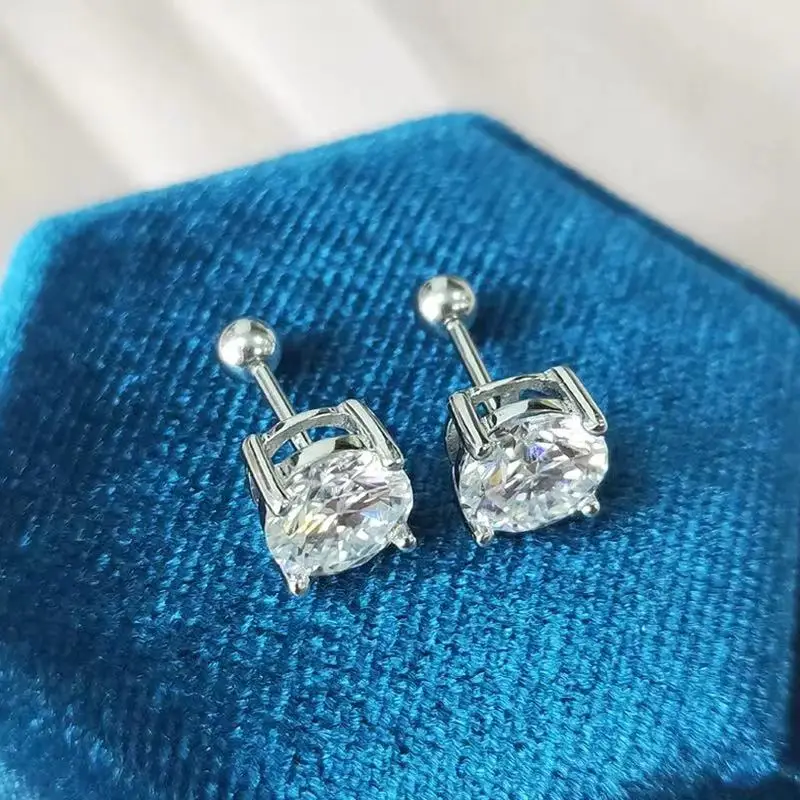 COSFIX Moissanite Stud Earrings For Women 0.2-5ct D Color Moissanite Earrings Fashion Round Women Moissanite Stud Earring 2024 COSFIX Moissanite Stud Earrings For Women 0.2-5ct D Color Moissanite Earrings Fashion Round Women Moissanite Stud Earring 2024
