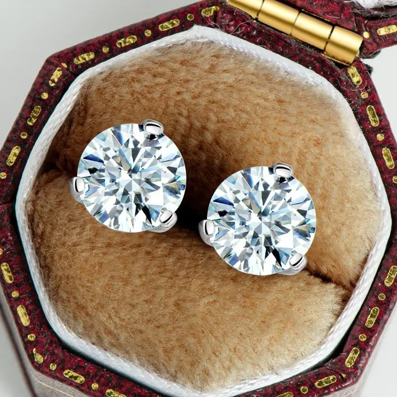 COSFIX Moissanite Stud Earrings For Women 0.2-5ct D Color Moissanite Earrings Fashion Round Women Moissanite Stud Earring 2024 COSFIX Moissanite Stud Earrings For Women 0.2-5ct D Color Moissanite Earrings Fashion Round Women Moissanite Stud Earring 2024