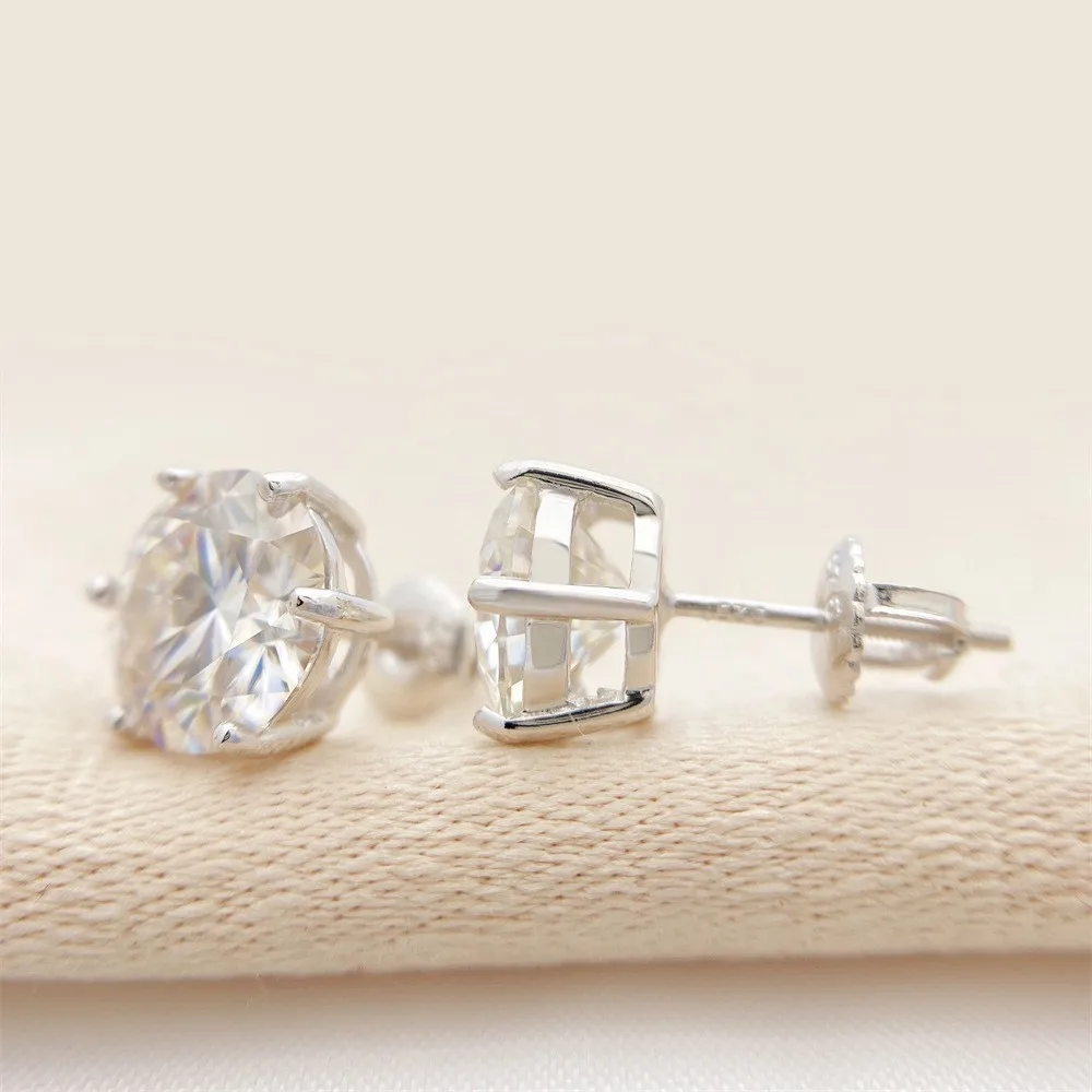 COSFIX Moissanite Stud Earrings For Women 0.2-5ct D Color Moissanite Earrings Fashion Round Women Moissanite Stud Earring 2024 COSFIX Moissanite Stud Earrings For Women 0.2-5ct D Color Moissanite Earrings Fashion Round Women Moissanite Stud Earring 2024