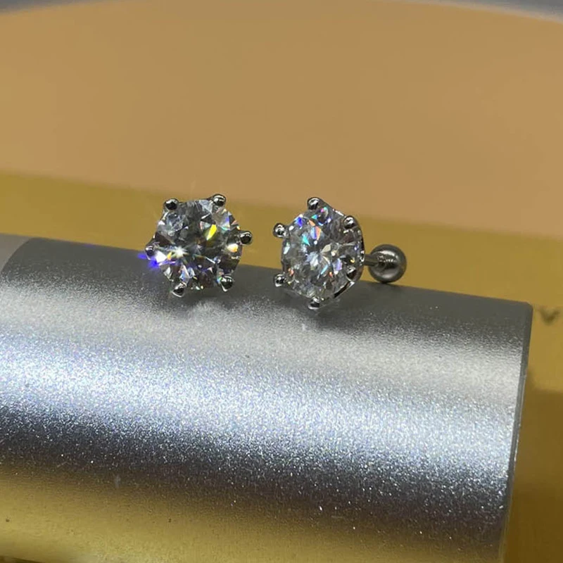 COSFIX Moissanite Stud Earrings For Women 0.2-5ct D Color Moissanite Earrings Fashion Round Women Moissanite Stud Earring 2024 COSFIX Moissanite Stud Earrings For Women 0.2-5ct D Color Moissanite Earrings Fashion Round Women Moissanite Stud Earring 2024