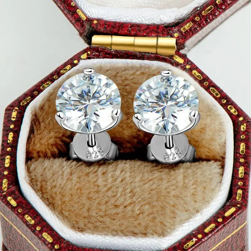 COSFIX Moissanite Stud Earrings For Women 0.2-5ct D Color Moissanite Earrings Fashion Round Women Moissanite Stud Earring 2024 COSFIX Moissanite Stud Earrings For Women 0.2-5ct D Color Moissanite Earrings Fashion Round Women Moissanite Stud Earring 2024