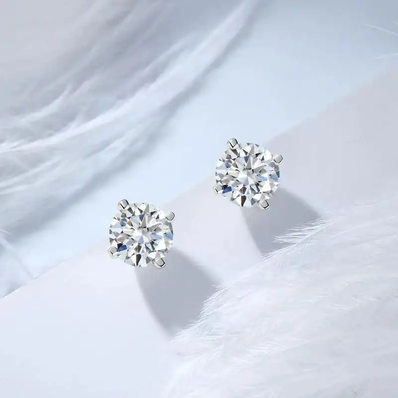 COSFIX Moissanite Stud Earrings For Women 0.2-5ct D Color Moissanite Earrings Fashion Round Women Moissanite Stud Earring 2024 COSFIX Moissanite Stud Earrings For Women 0.2-5ct D Color Moissanite Earrings Fashion Round Women Moissanite Stud Earring 2024