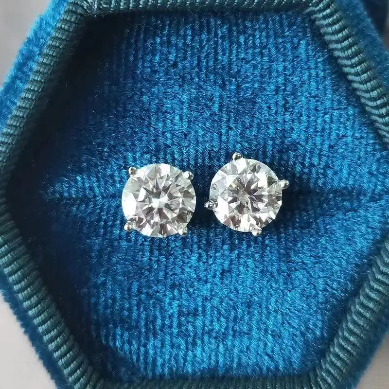 COSFIX Moissanite Stud Earrings For Women 0.2-5ct D Color Moissanite Earrings Fashion Round Women Moissanite Stud Earring 2024 COSFIX Moissanite Stud Earrings For Women 0.2-5ct D Color Moissanite Earrings Fashion Round Women Moissanite Stud Earring 2024
