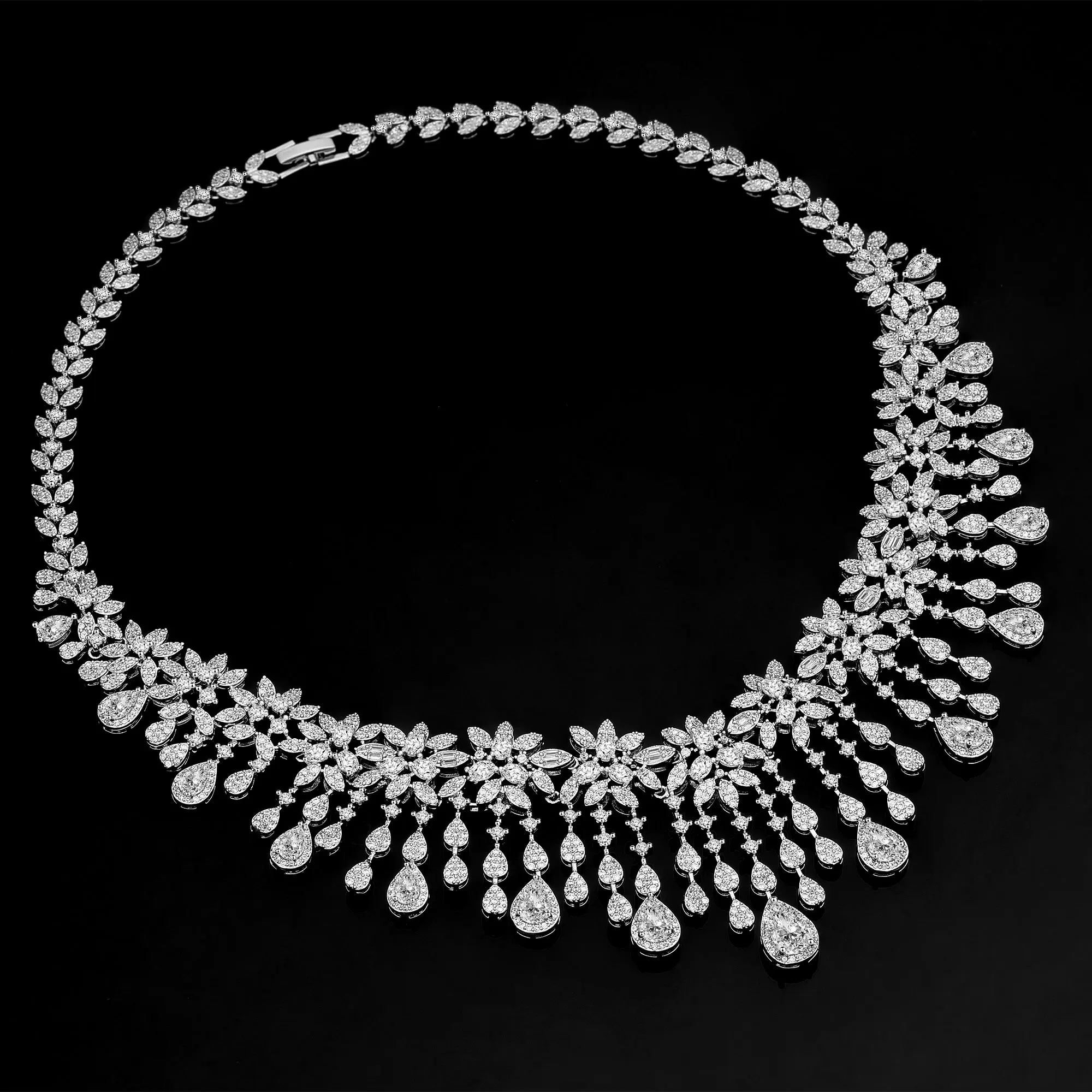 Alternative view of 2024 Hot Sale 4 Pieces Super Luxury Cubic Zirconia Bridal Jewelry Set Nigeria Dubai Jewelry Set Bridal Accessories
