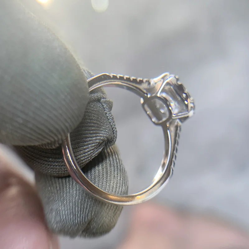 Alternative view of Luxury Clear CZ Heart Finger Ring for Women Wholesale 925 Sterling Silver Wedding Engagement Statement Fashion Fine Jewelry