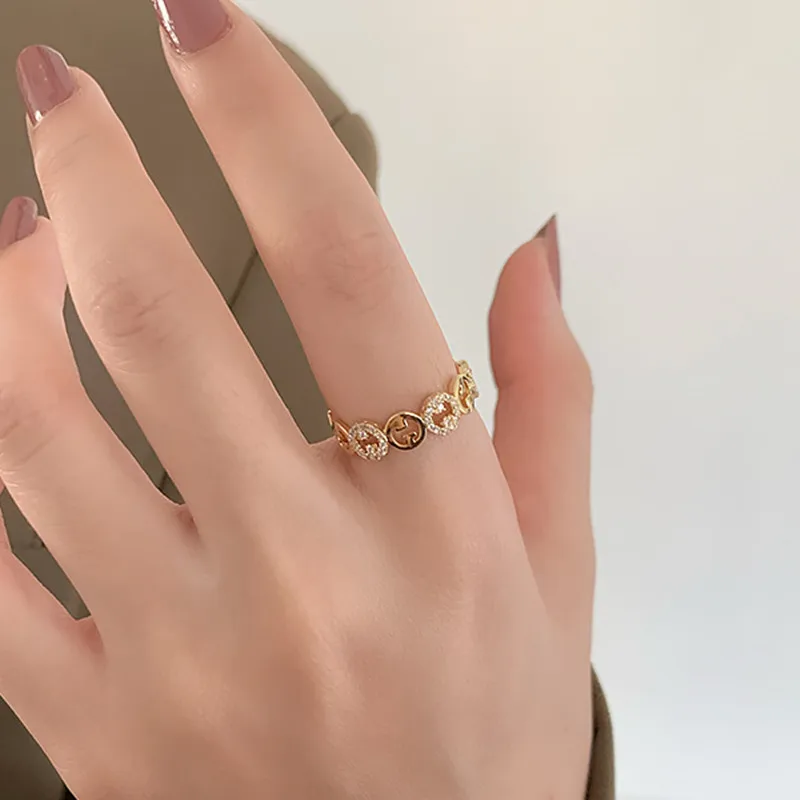 Alternative view of Korean Fashion Trendy Light Luxury Adjustable Ring Women's Niche Design Word Personality Index Finger Ring Jewelry Accessories