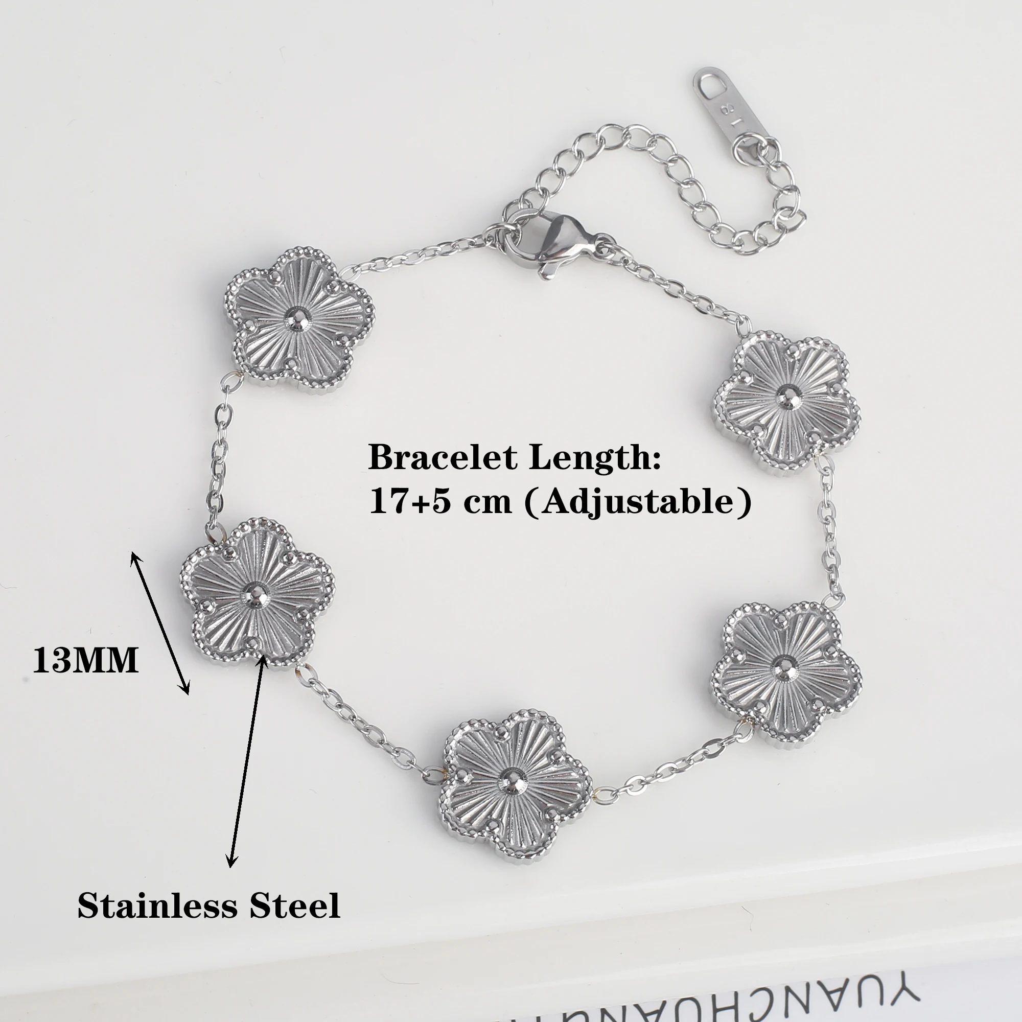 Classic Luxury Stainless Steel Bracelet Ladies Adjustable Five Flower Bracelets for Women New Fashion Party Jewelry Gifts Clover Classic Luxury Stainless Steel Bracelet Ladies Adjustable Five Flower Bracelets for Women New Fashion Party Jewelry Gifts Clover