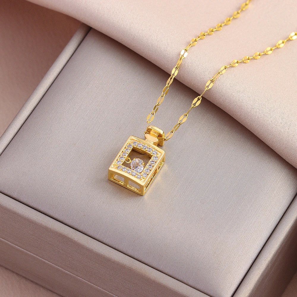 Alternative view of New In Sweet Sexy Beating Heart Series Pendant Necklaces For Women Luxury Fashion Female Stainless Steel Clavicle Chain Jewelry