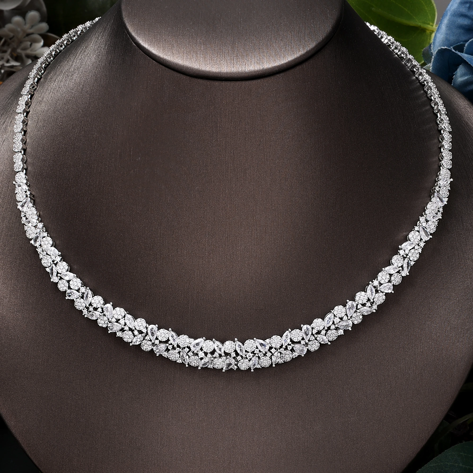 Alternative view of 2024 Best Selling 4-piece Bridal Wedding Jewelry Set New Fashion Saudi Dubai Jewelry Set Women's Wedding Party Accessories Desig