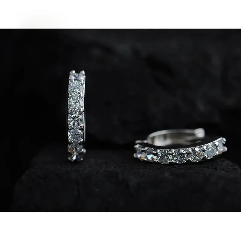 Alternative view of Fast Ship Newest Luxury Romantic Women Jewelry 925 Sterling Silver Plated Rhinestone Crystal Hoop Earrings For Women Wholesale