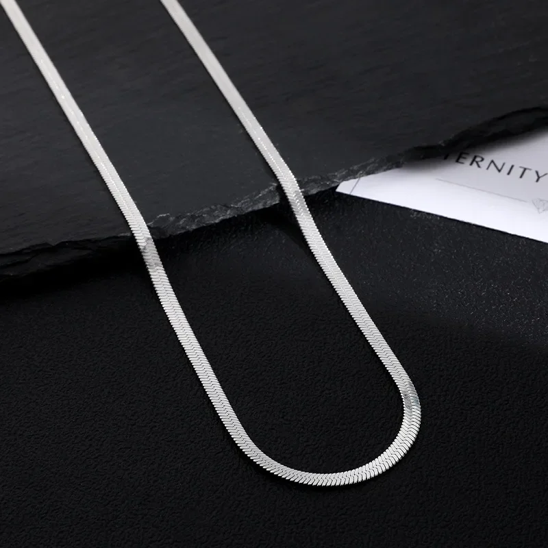 925 Sterling Silver fine 2.5MM Blade Chain Necklace for Women Men Luxury wedding party Jewelry  Holiday gifts