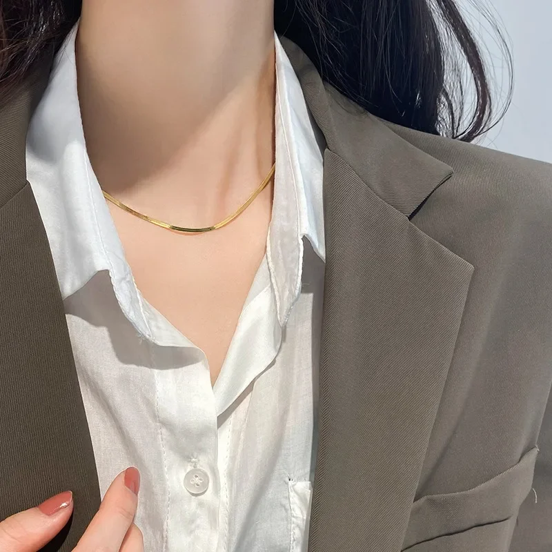 925 Sterling Silver fine 2.5MM Blade Chain Necklace for Women Men Luxury wedding party Jewelry  Holiday gifts