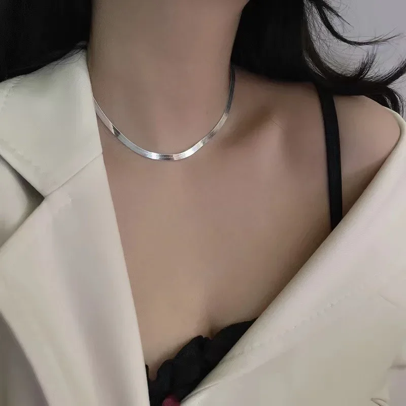 925 Sterling Silver fine 2.5MM Blade Chain Necklace for Women Men Luxury wedding party Jewelry  Holiday gifts