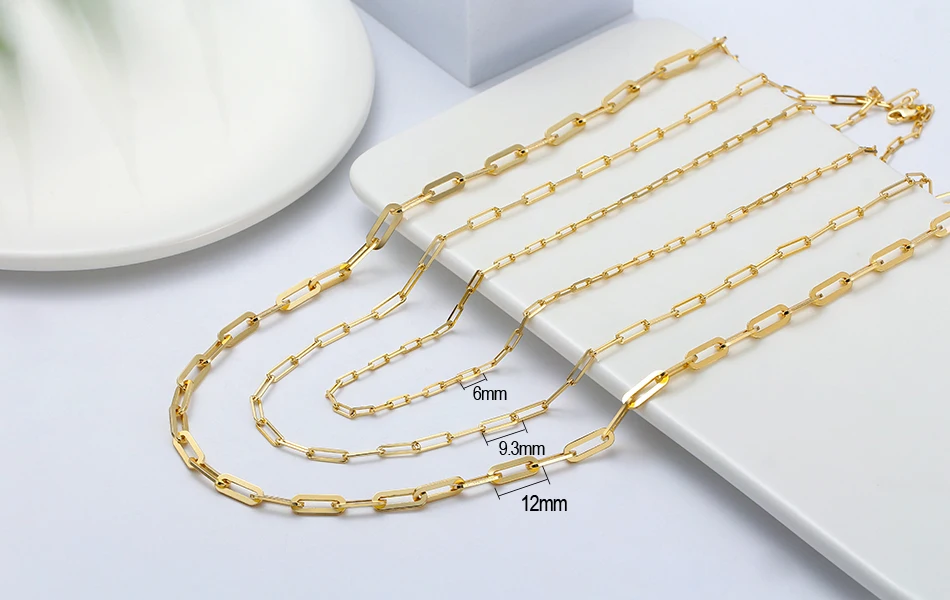 ORSA JEWELS 14K Gold Plated Genuine 925 Sterling Silver Paperclip Neck Chain 6/9.3/12mm Link Necklace for Women Men Jewelry SC39 ORSA JEWELS 14K Gold Plated Genuine 925 Sterling Silver Paperclip Neck Chain 6/9.3/12mm Link Necklace for Women Men Jewelry SC39