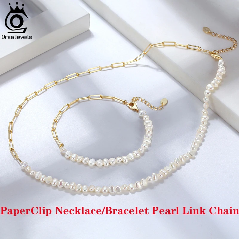 ORSA JEWELS 14K Gold Plated Genuine 925 Sterling Silver Paperclip Neck Chain 6/9.3/12mm Link Necklace for Women Men Jewelry SC39 - Image 4