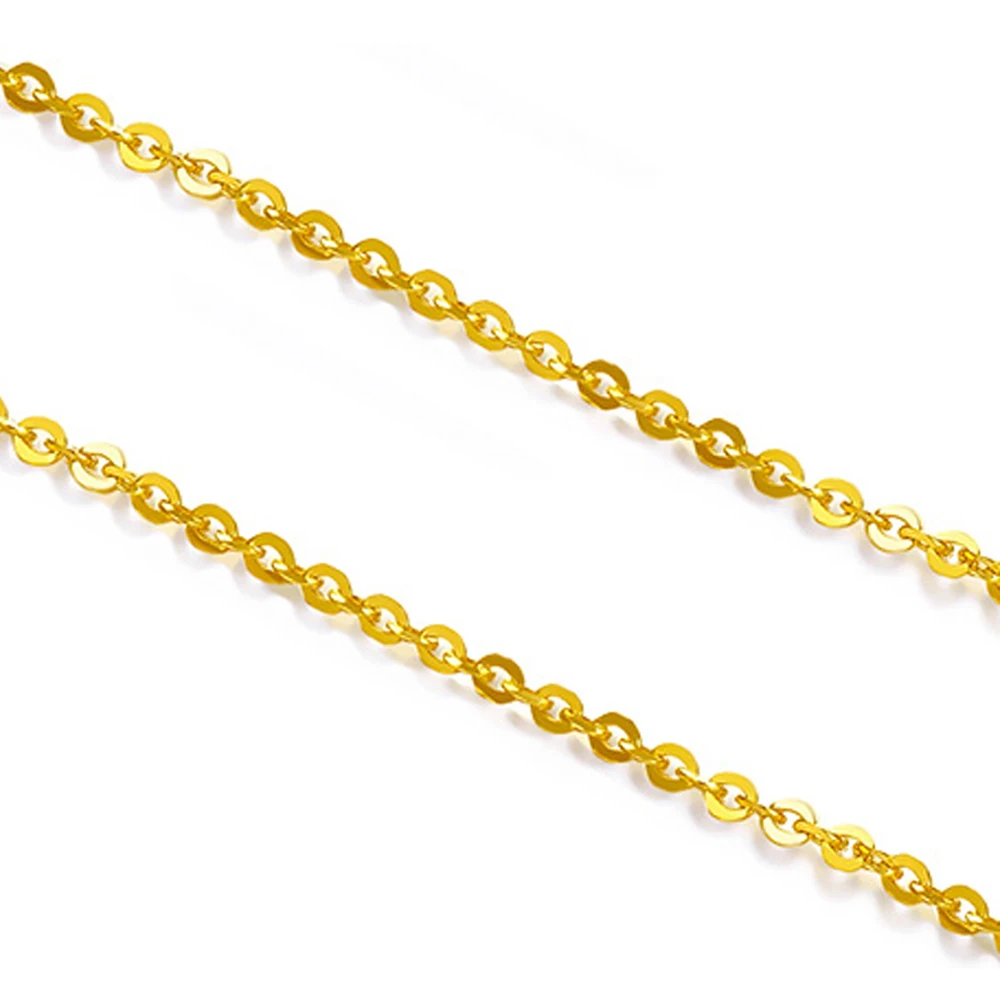 Alternative view of Fine Jewelry Genuine 18K Yellow Gold Necklace for Wedding Engagement Rolo Chain Stamped Au750 10" - 36" Inches (25cm - 90cm)