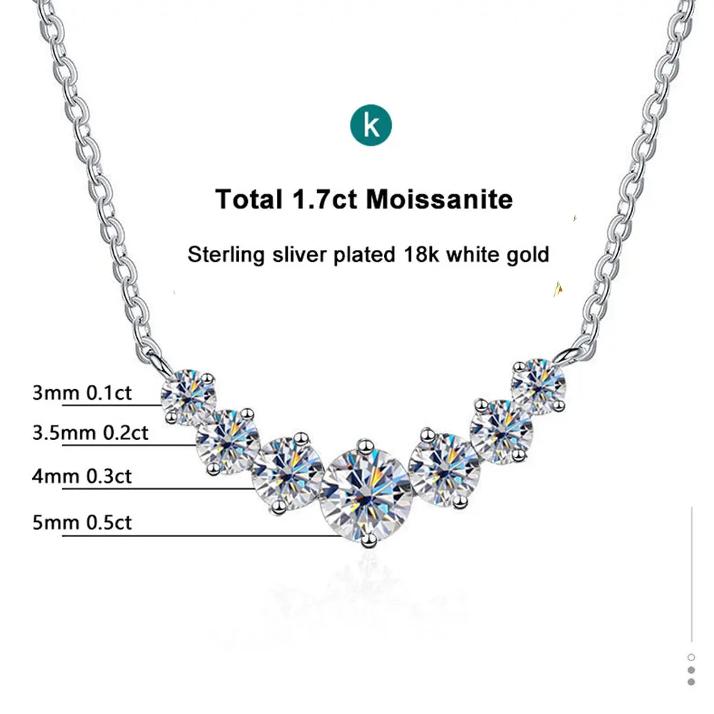 KNOBSPIN D VVS1 Moissanite Pendant Necklaces for Women Trendy Party Jewelry GRA Certified 925 Sliver Plated Yellow Gold Necklace - Image 5