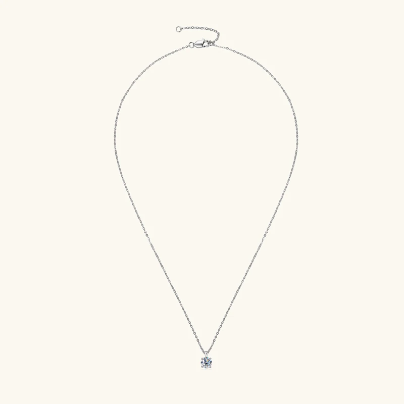 6.5mm 1.0 carat D Moissanite Solitaire Drop Necklaces 18k Gold Plated Pendant Original Real 925 Silver Chain Jewelry for Women 6.5mm 1.0 carat D Moissanite Solitaire Drop Necklaces 18k Gold Plated Pendant Original Real 925 Silver Chain Jewelry for Women