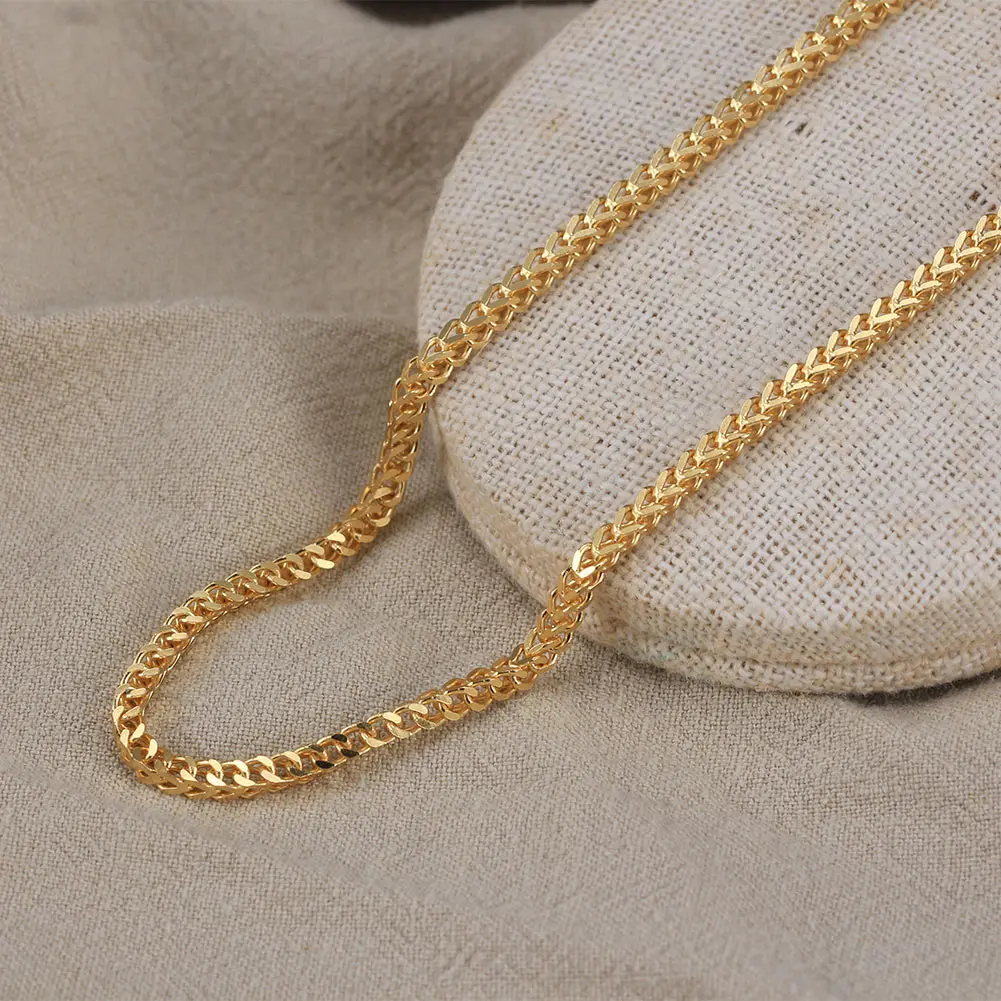 ORSA JEWELS Hip Hop 18K Gold 2.5mm Franco Chain Necklace for Men Fashion 925 Sterling Silver Choker Necklace Party Jewelry NMN13
