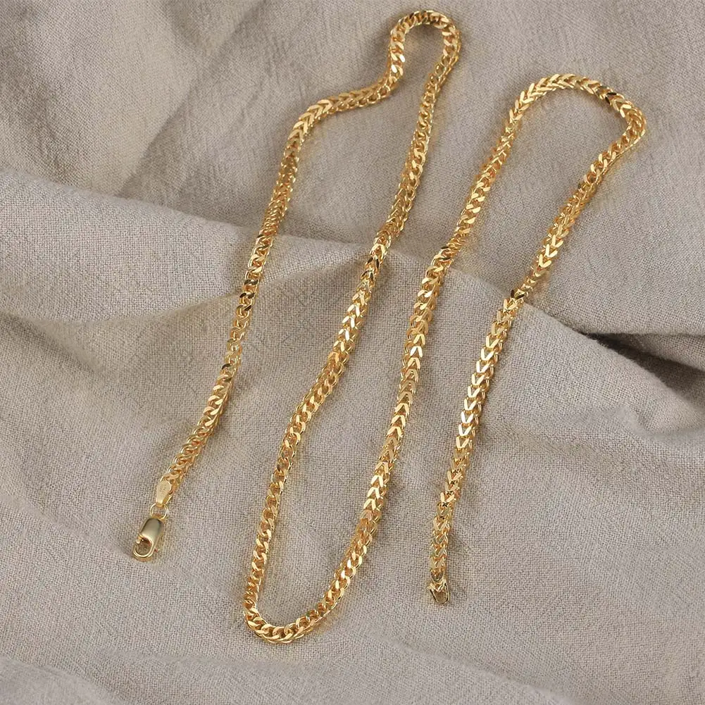 ORSA JEWELS Hip Hop 18K Gold 2.5mm Franco Chain Necklace for Men Fashion 925 Sterling Silver Choker Necklace Party Jewelry NMN13