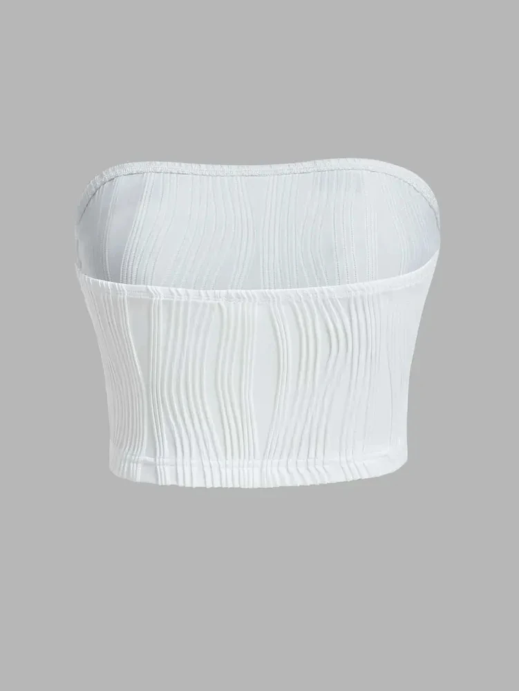 Alternative view of Women Summer Strapless Crop Tube Top Sexy Y2K Clothes Sleeveless Off The Shoulder Tank Top Streetwear Club Party 2024