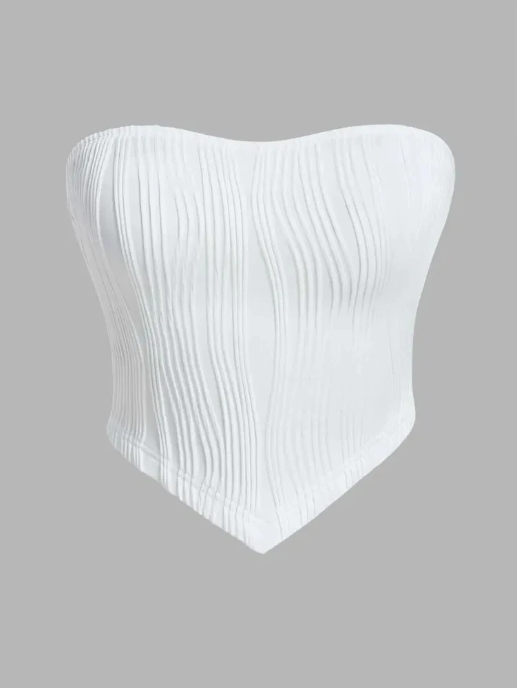 Women Summer Strapless Crop Tube Top Sexy Y2K Clothes Sleeveless Off The Shoulder Tank Top Streetwear Club Party 2024