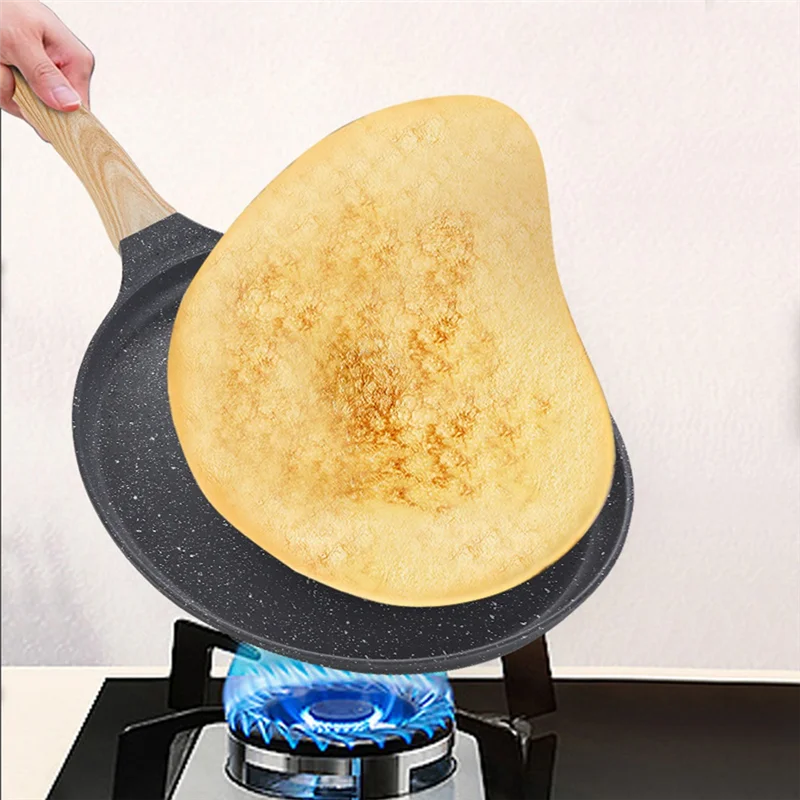 Non Stick Crepe Pan, Granite Coating Dosa Pan for Cooking, Flat Skillet for Tortillas, Omelette, Pancake Maker - Image 4