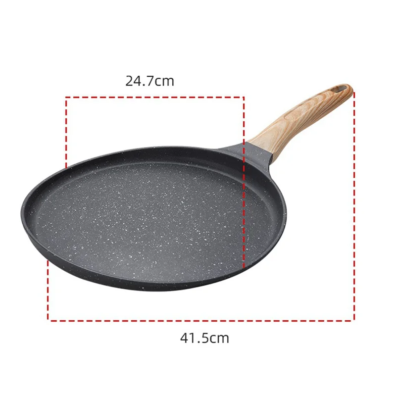 Non Stick Crepe Pan, Granite Coating Dosa Pan for Cooking, Flat Skillet for Tortillas, Omelette, Pancake Maker - Image 3