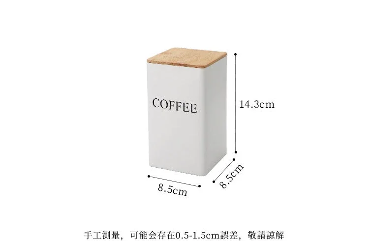 Coffee Bean Storage Airtight Containers for Food Conteiners Simple Style Bamboo Cover Iron Art Tea Can Sugar Bowl Kitchen Items
