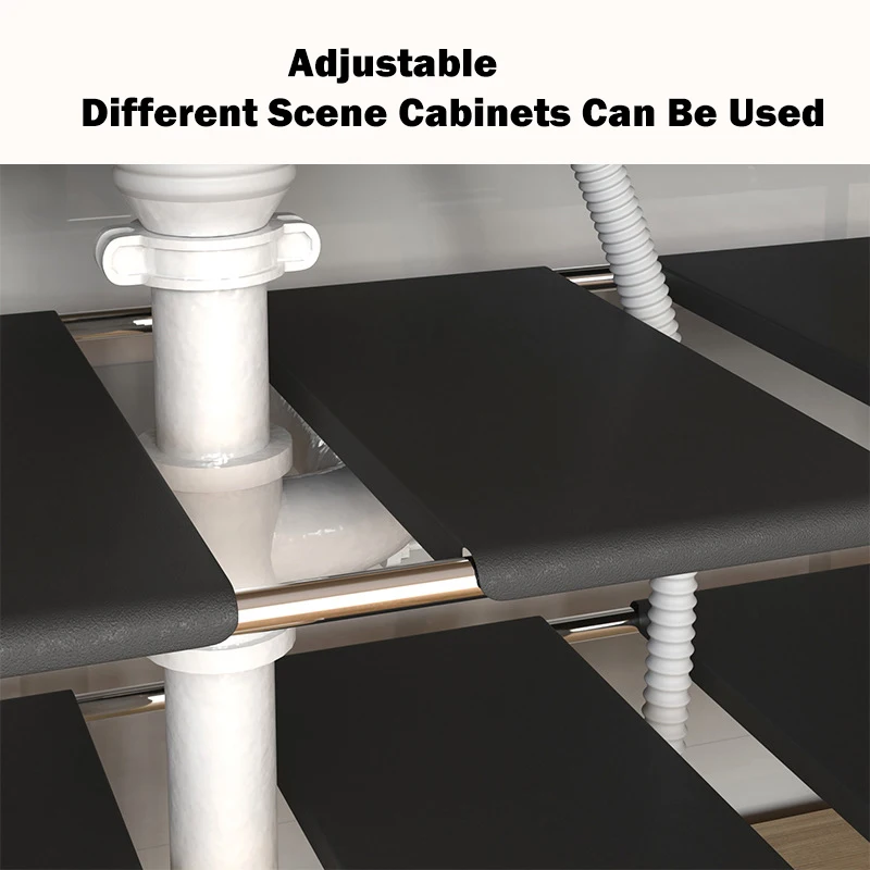 Expandable Kitchen Under Sink Shelf Flexible Layered Rack Cabinet Organizer Sundries Telescopic Holder Spice Rack Pot Storage - Image 3