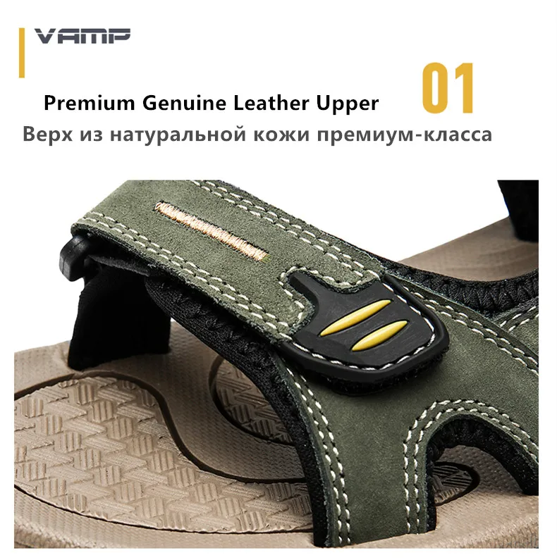 Genuine Leather Men Sandals Summer New Large Size Men Sandals Outdoor Men's Casual Shoes Fashion Sandals Slippers Big Size 38-48