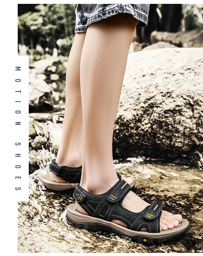 Genuine Leather Men Sandals Summer New Large Size Men Sandals Outdoor Men's Casual Shoes Fashion Sandals Slippers Big Size 38-48